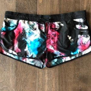 Bodyglove swim shorts, black tie dye, size XL, used in good condition